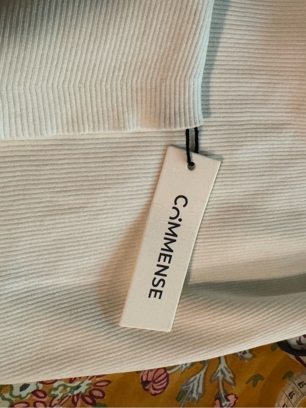 Commense ribbed top with sheer sleeves NWT - Picture 3 of 4